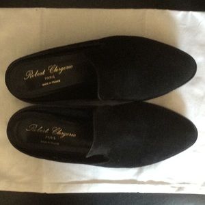 Robert Clergerie Black Suede slip-on flats